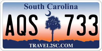 SC license plate AQS733