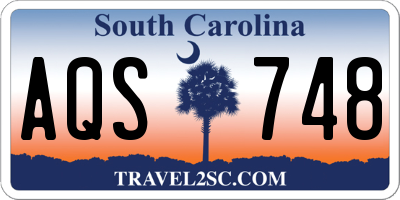 SC license plate AQS748