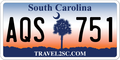 SC license plate AQS751