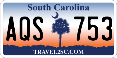 SC license plate AQS753