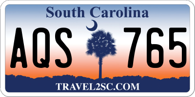 SC license plate AQS765