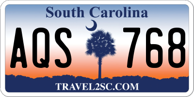 SC license plate AQS768