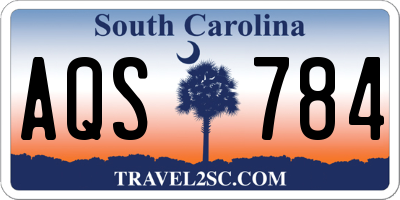SC license plate AQS784