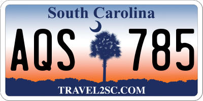 SC license plate AQS785