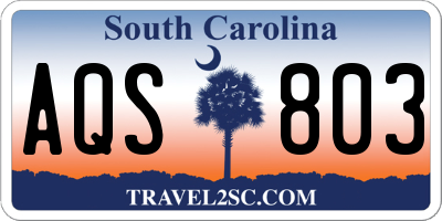 SC license plate AQS803
