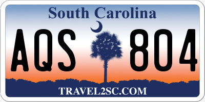 SC license plate AQS804