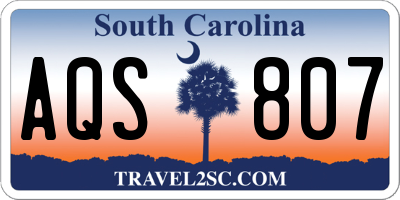 SC license plate AQS807