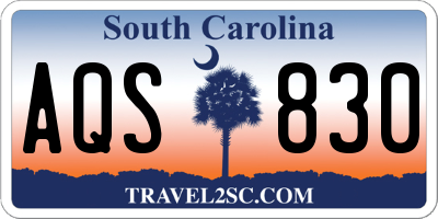 SC license plate AQS830