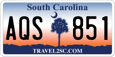 SC license plate AQS851
