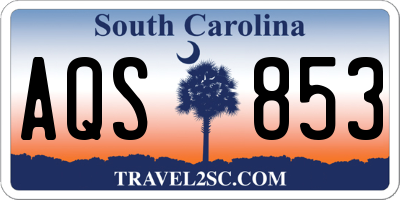 SC license plate AQS853