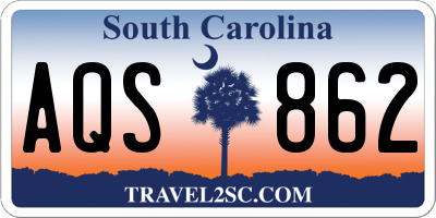 SC license plate AQS862