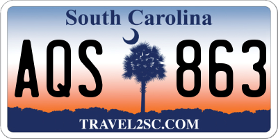 SC license plate AQS863