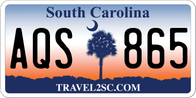 SC license plate AQS865