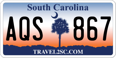 SC license plate AQS867