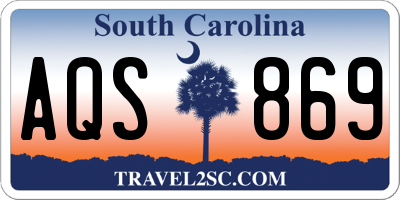 SC license plate AQS869