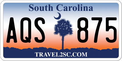 SC license plate AQS875