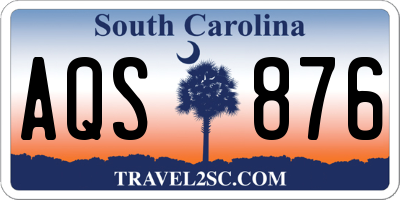 SC license plate AQS876