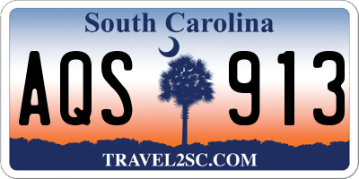 SC license plate AQS913
