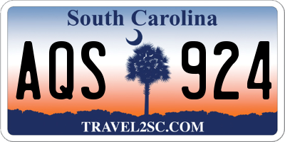 SC license plate AQS924