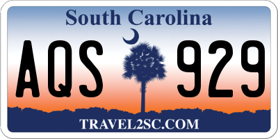 SC license plate AQS929