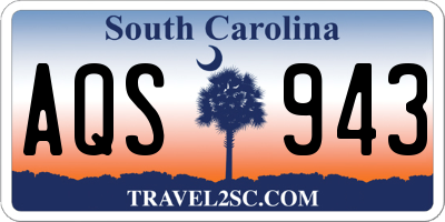 SC license plate AQS943