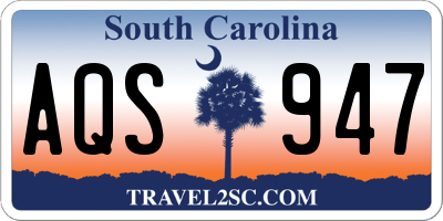 SC license plate AQS947