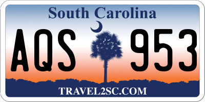 SC license plate AQS953