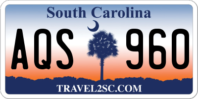 SC license plate AQS960