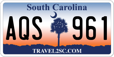 SC license plate AQS961