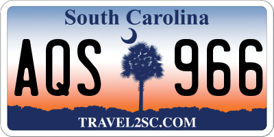 SC license plate AQS966