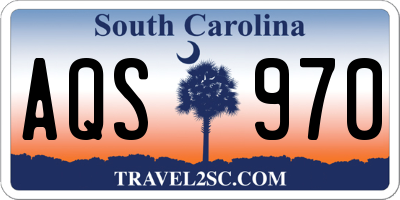SC license plate AQS970