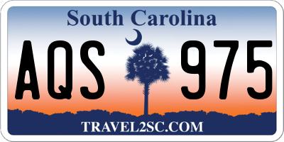SC license plate AQS975