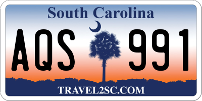 SC license plate AQS991