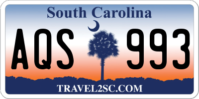 SC license plate AQS993