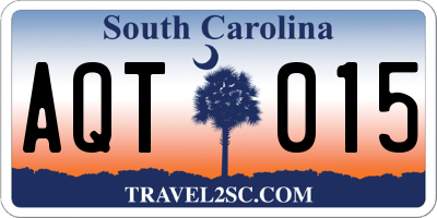 SC license plate AQT015