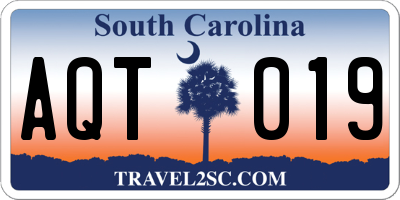 SC license plate AQT019