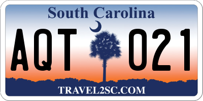 SC license plate AQT021