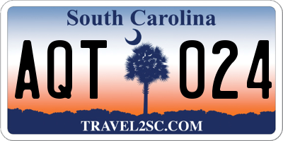 SC license plate AQT024