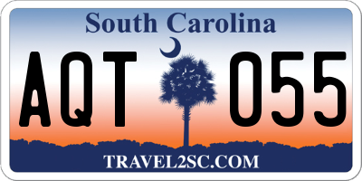SC license plate AQT055