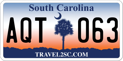 SC license plate AQT063