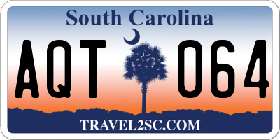 SC license plate AQT064