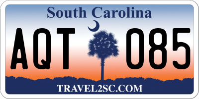 SC license plate AQT085