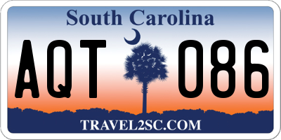 SC license plate AQT086