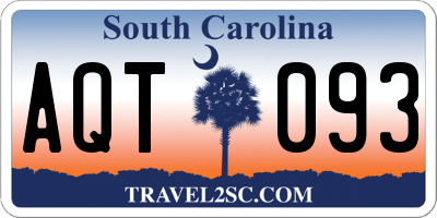SC license plate AQT093