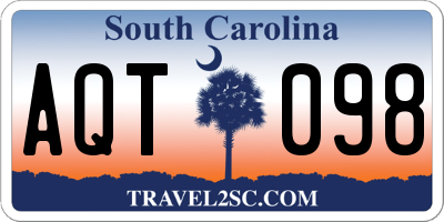 SC license plate AQT098