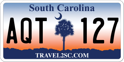 SC license plate AQT127