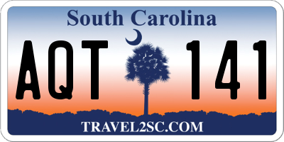 SC license plate AQT141