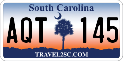 SC license plate AQT145