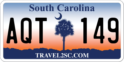 SC license plate AQT149
