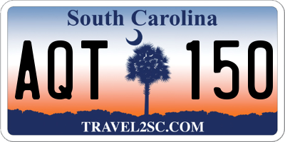 SC license plate AQT150